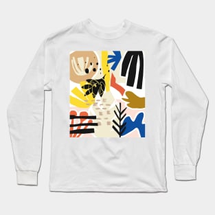 Abstract Cut Outs #shapeart #digitalart Long Sleeve T-Shirt